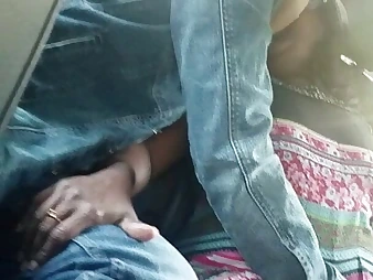 Indian cougar finger-tickled approximately van backseat