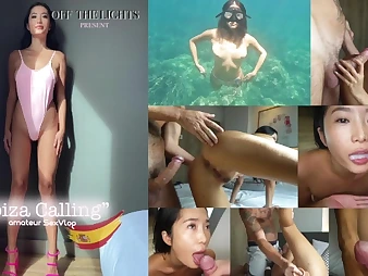LonelyMeow's naughty tour in Spain finishes with hot sex & cumshot!
