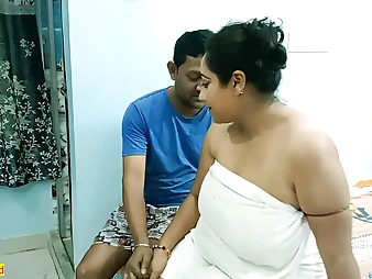 Watch this Indian Mommy pay her spouse's debt with her jaws and coochie