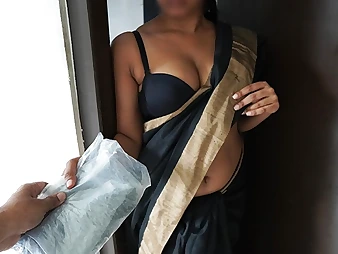 HotSaree, the mischievous Sri Lankan Sinhala hook-up schoolteacher, gets her thick joy bags penetrated by a delivery stud while her husband is