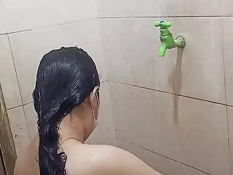 Crot part 1: Mature babe with congenital XXL funbags gets wetting moist with her sis-in-law in the tub