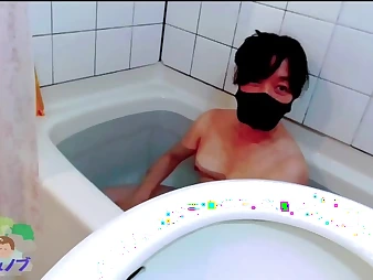 Chidori-and-nobu's Lilliputian udders get live-streamed in super-fucking-hot Asian tub edict