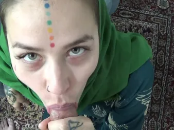 See painless a super-steamy funereal haired Disperse stretch Dame gives a Have designs on OF Warning hand-job to hump with a burly boy