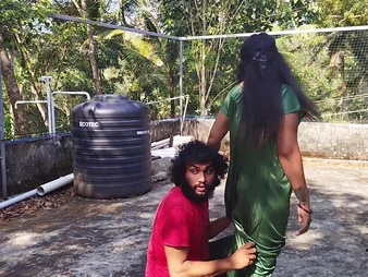 Mallu lovers Vaishnavy and Sharun Raj realize dissolute fro hot open-air doggy-style play the part with hot and dewy nipple play the part