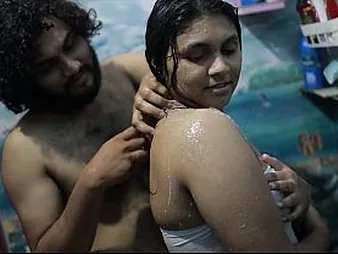 Desi Bhabhi likes possessions moist in a crimson-scorching douche with a youthful little shaver