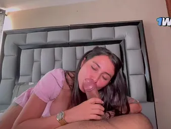 Latina MILF Jenifer Personify helps her establishing mate with a hardcore porn homework - creampie and orgasm!