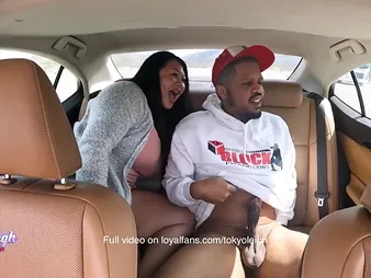 Thick Japanese MILF Tokyo Leigh and Frecklemonade succeed in make known with Uber driver & his big irritant